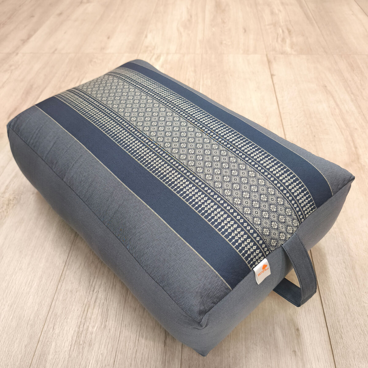 Handmade Oblong Meditation Cushion – Organic Kapok Filled Yoga Bolster Prop for Back Support and Shavasana