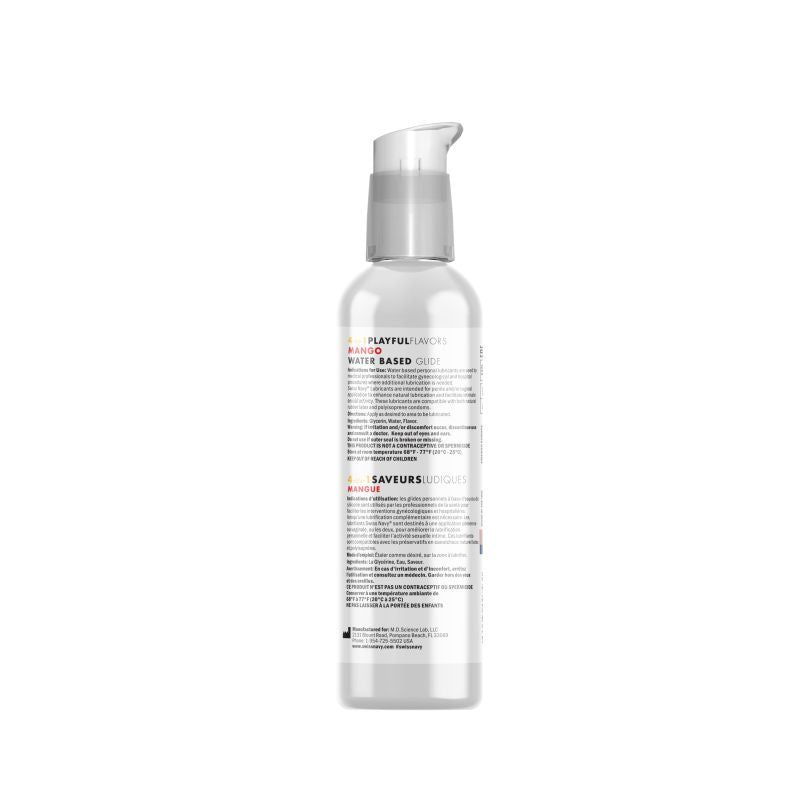 Swiss Navy Playful Flavours 4 In 1 Mango Water Based Lubricant Sex Toy Safe 118ML