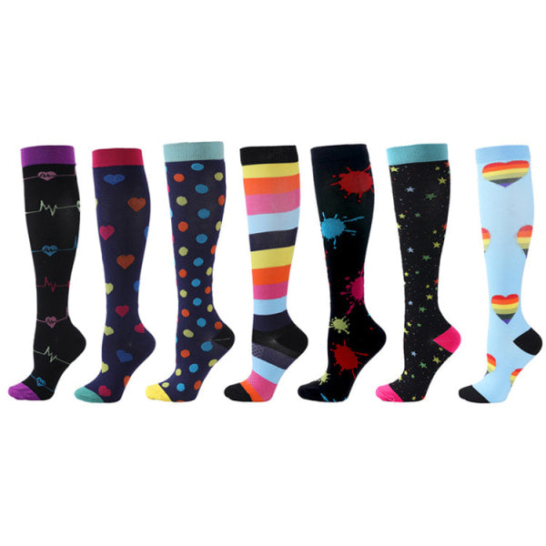 Compression Socks 6-Pairs 15-20mmHg - Knee High Support for Nurses & Athletes