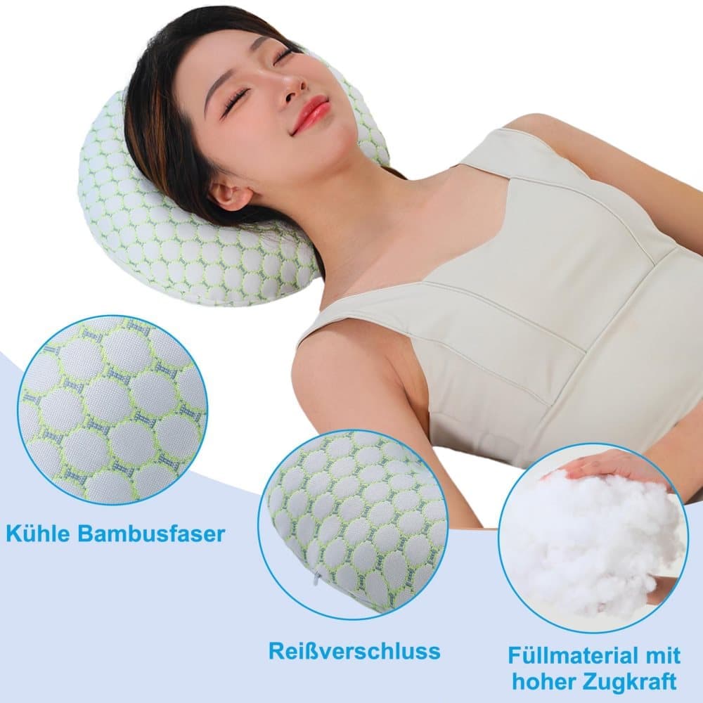 Ear Pillow for Side Sleeping, Ergonomic Perforated Design, Comfortable Ear Pressure Relief, Green