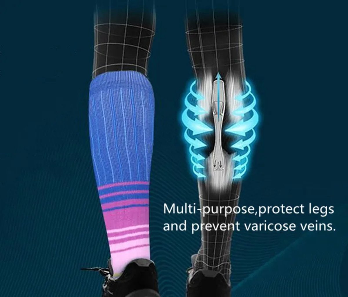 Compression Socks Duo Pack - Anti-Fatigue Support Black L/XL (41-47)