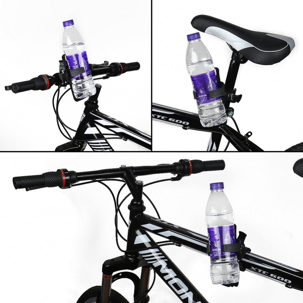 360 Bicycle & Stroller Cup Holder - Universal Mount for Bikes & Wheelchairs Black