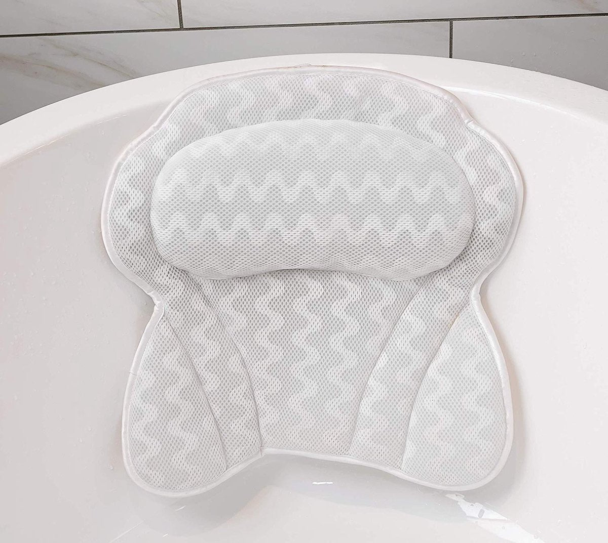 Spa Bath Pillow with Anti-Slip Suction Cups - 42x44cm Headrest for Bath & Jacuzzi
