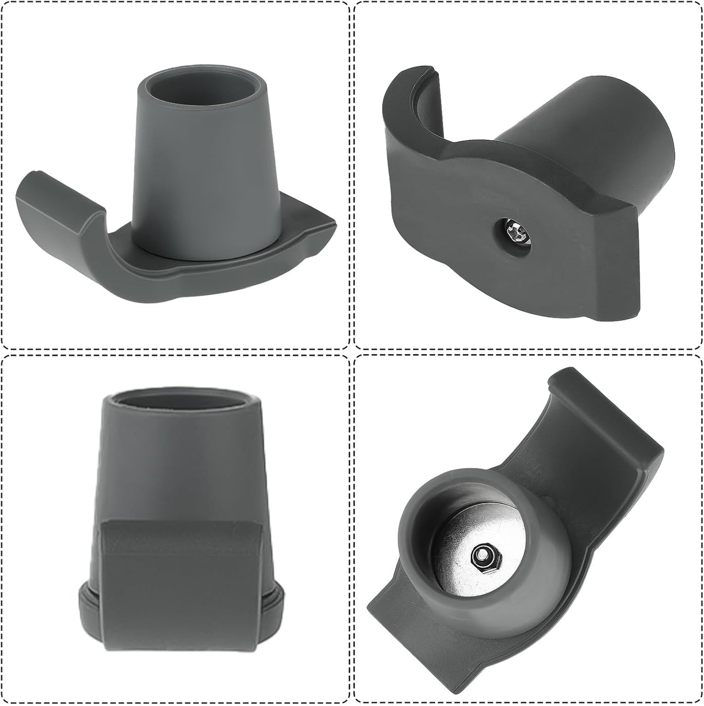 Heavy Duty Walker Glides 2-Pack - Universal Rubber Sliders for 1 Tubes Gray