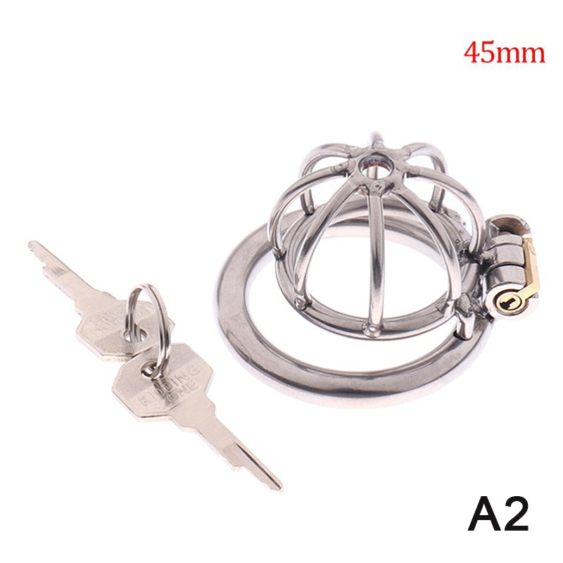 Stainless Steel Chastity Cage with Spikes, 40mm Size