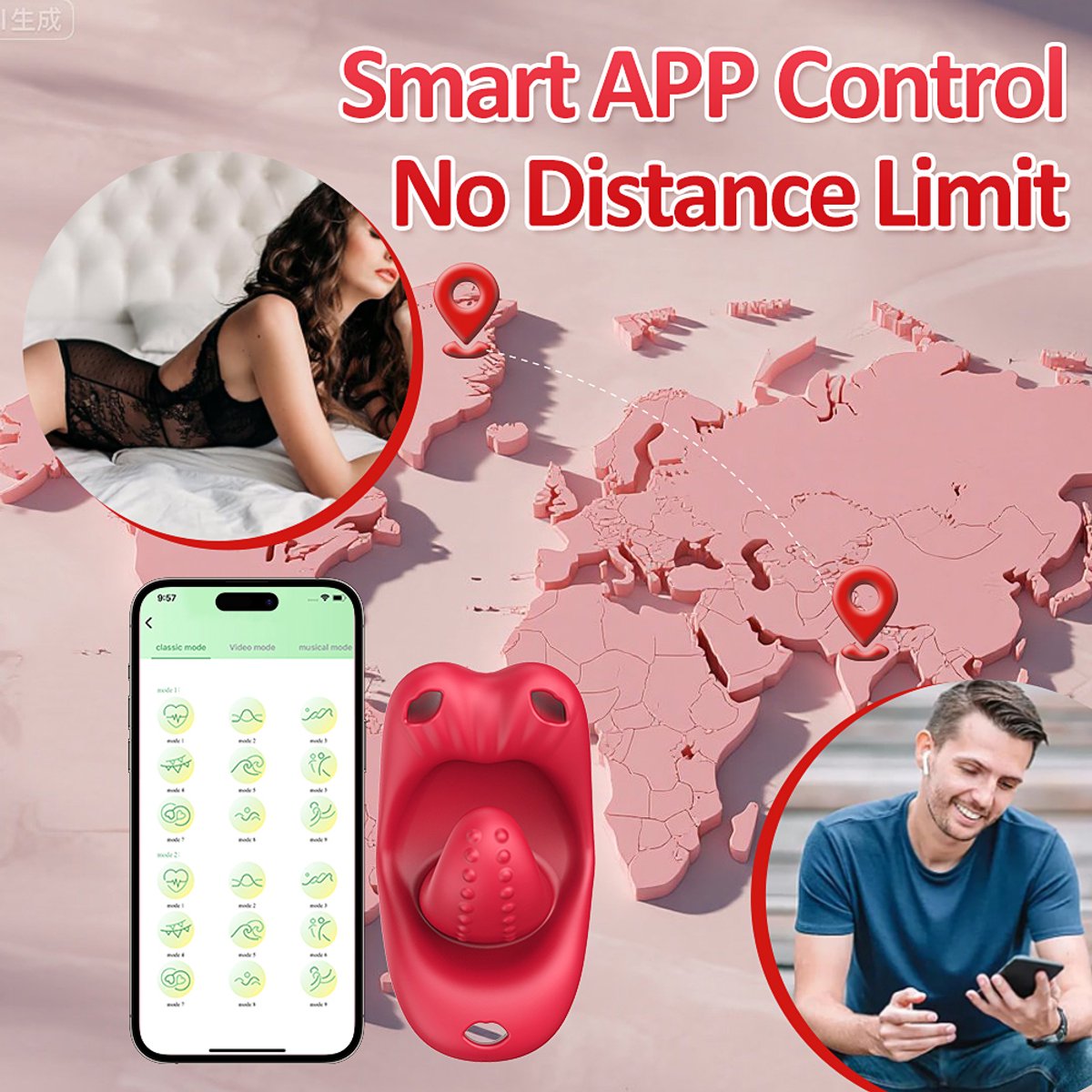 Vibrator - Dildo - Dildo Vibrator for Women | Vibrating Toy for Women with Remote Control - Vibrating Panties as a Gift for Long-Distance Relationships - Sucking and Thrusting Sensory Vibrating Toy - APP Remote Control
