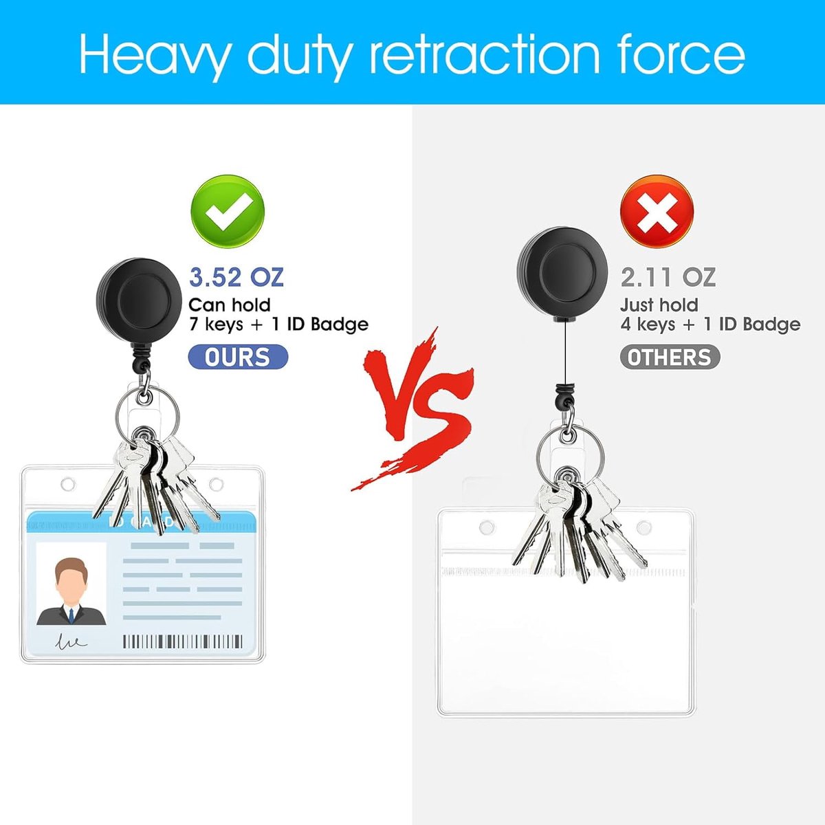 2-pack clear horizontal name labels - badge ID holders - clear ID holders soft - for nurses, doctors, teachers and offices