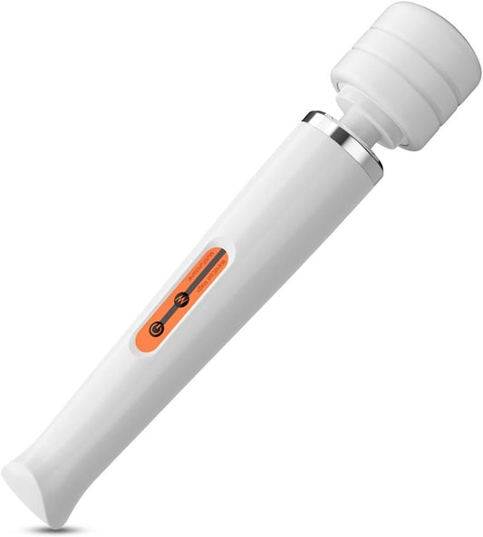 Powerful 10-Speed Plug-In Vibrator - G-Spot Nipple & Clitoral Massager (White)