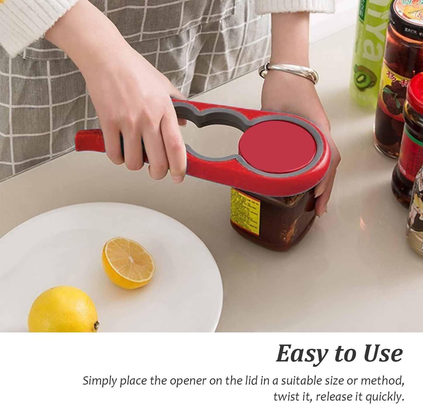 Multifunctional Jar & Bottle Opener - Non-Slip Kitchen Aid for Elderly (Blue)