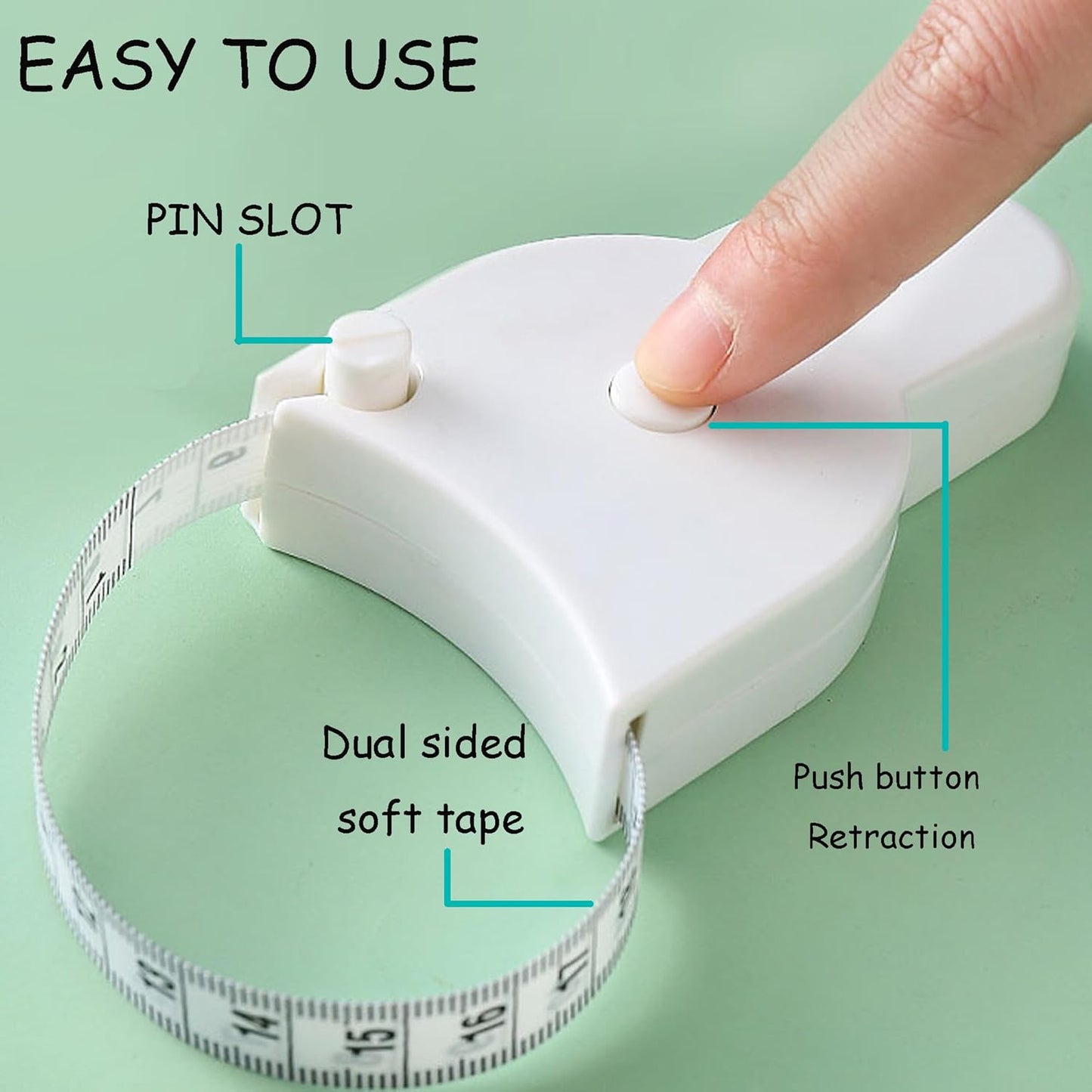 Measuring Tape - Body Measuring Tape - Circumference Measurement - Losing Weight - Waist Measurement - Fitness Accessories - Centimeter - Tailor's Tape - Roll-up - Body Measurement - Muscle Mass - Waist Circumference - Measuring Tape - White - 1 Piece