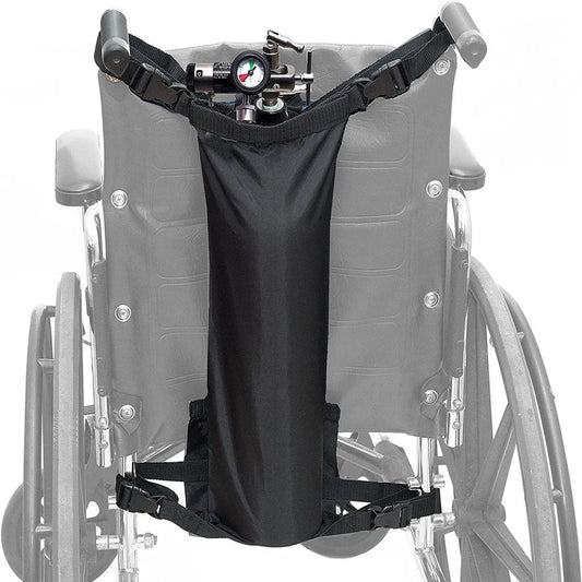 Oxygen Cylinder Bag for Wheelchairs with Buckles, Fits Any Wheelchair, Black (Fits Most Oxygen cylinders, oniy bag)