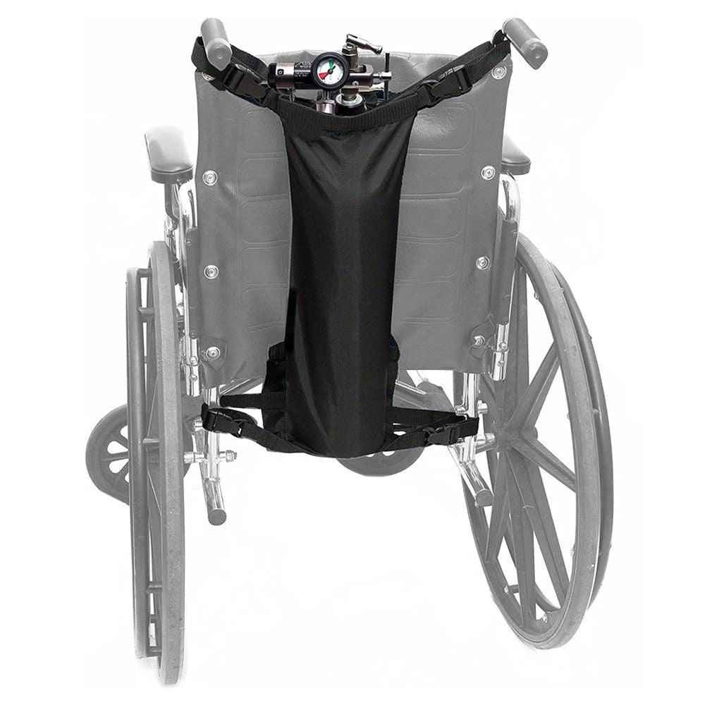 Oxygen Cylinder Bag for Wheelchairs - Universal Fit Black (Bag Only)