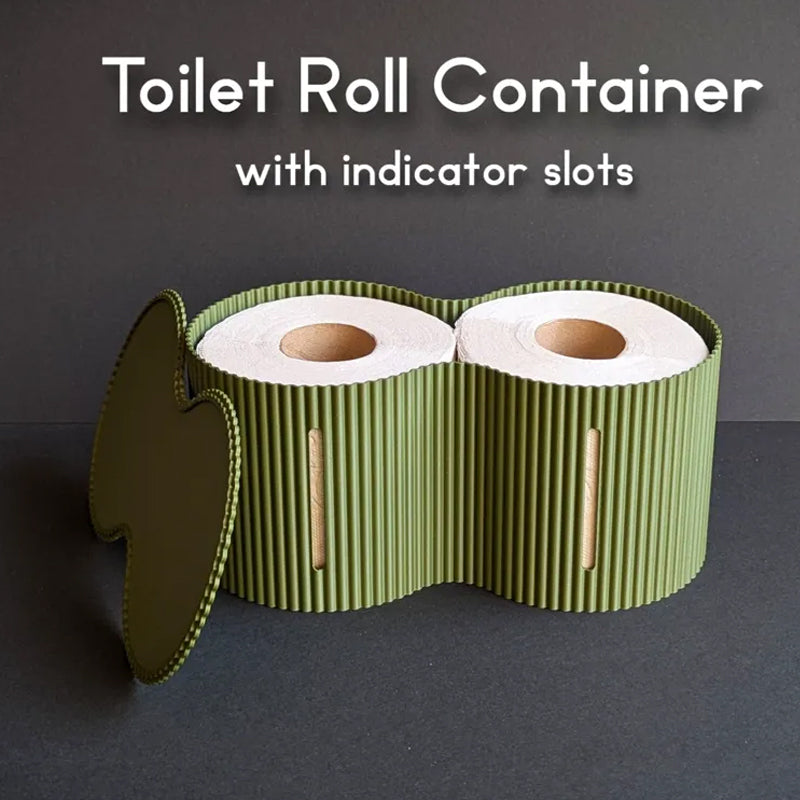 3D-printed toilet paper roll storage box, light green