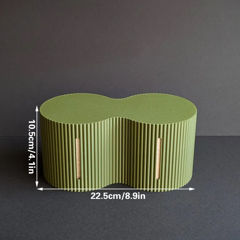 3D-printed toilet paper roll storage box, light green