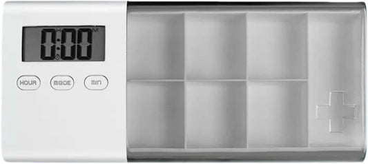 7-Day Smart Pill Organizer with Timer & Alarm – Intelligent Medication Reminder Box with Vibration, Beep Alerts, USB Rechargeable Portable Electronic Pill Case for Elderly & Travel(grey)