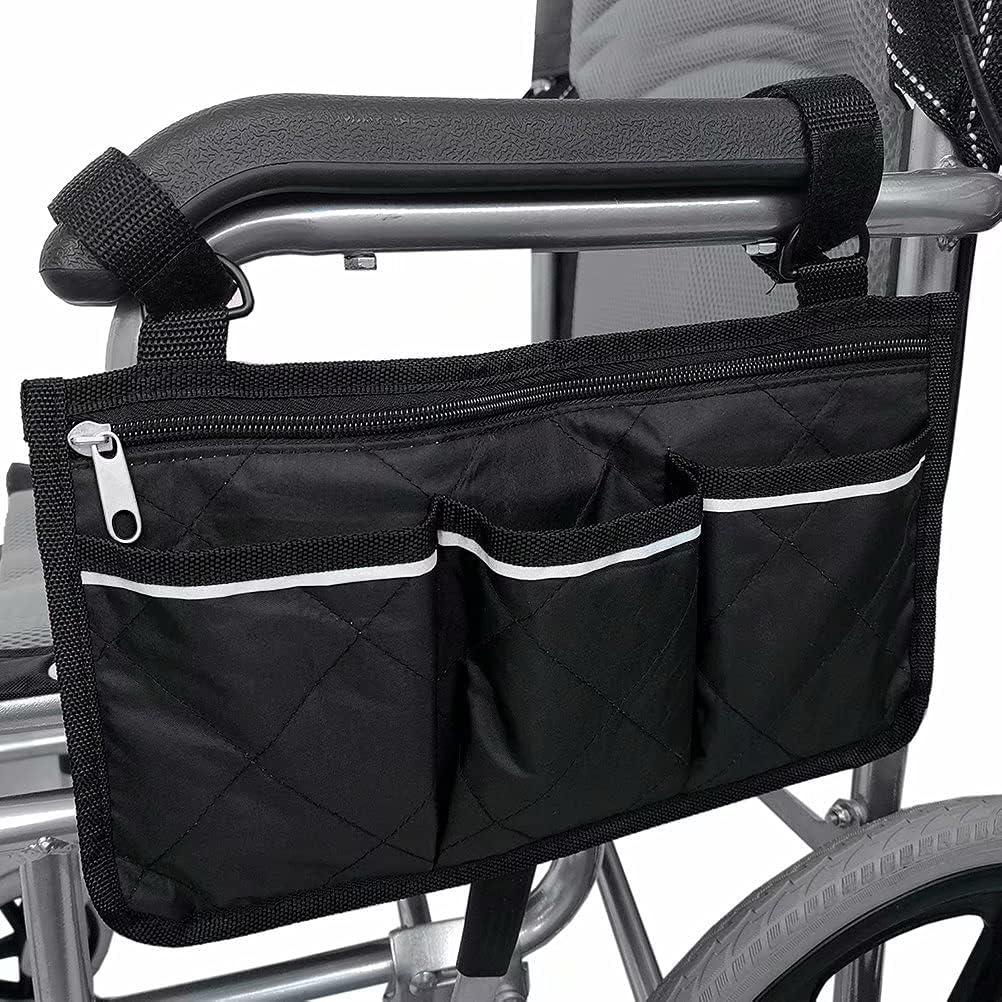 Bag for (black, 32.5 x 18 cm) wheelchair with pockets