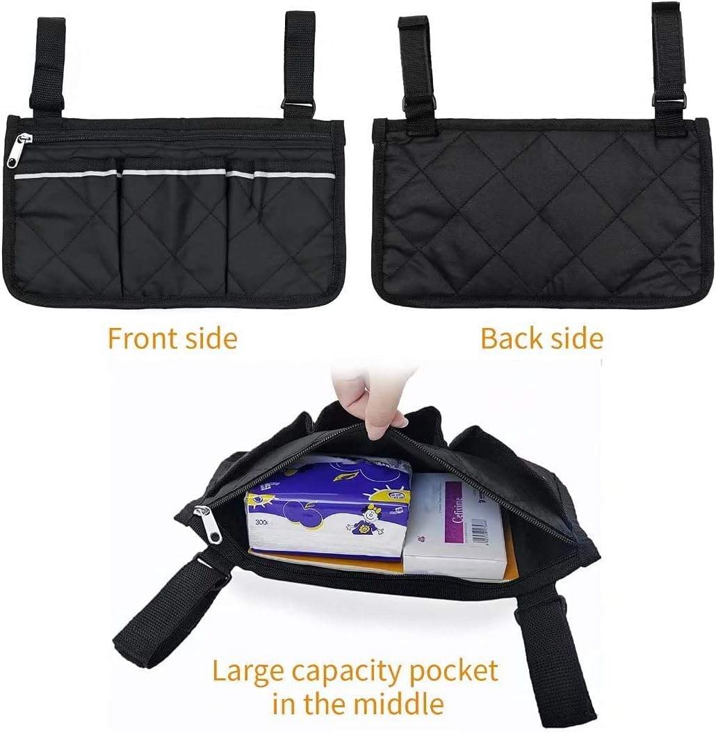 Bag for (black, 32.5 x 18 cm) wheelchair with pockets
