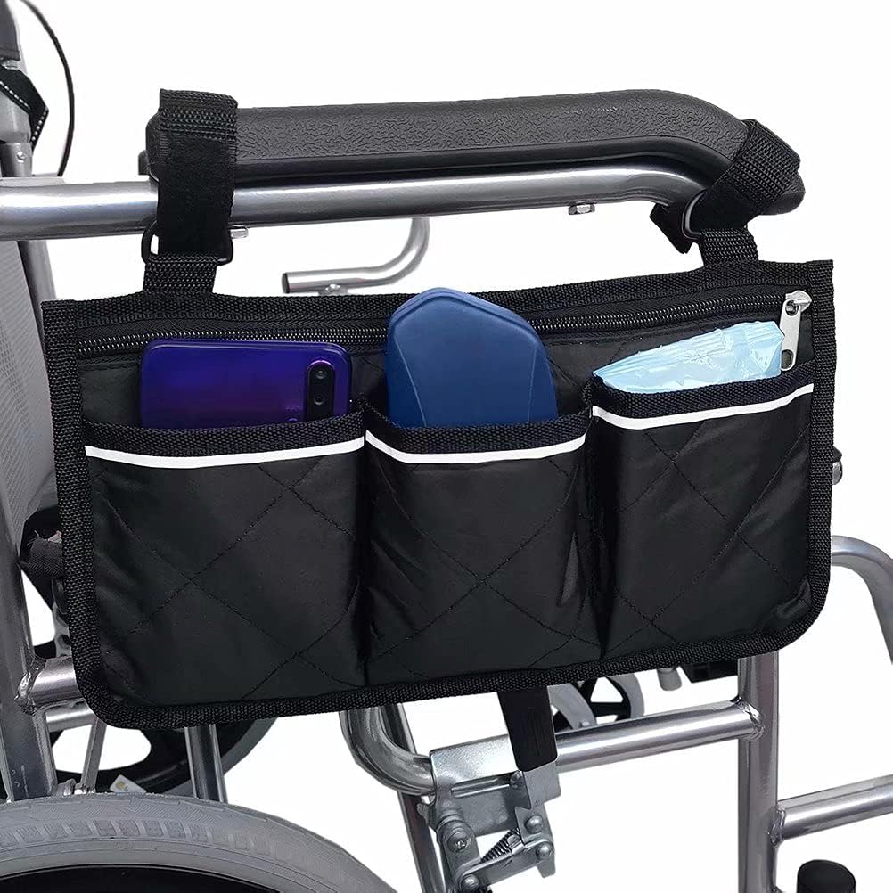 Bag for (black, 32.5 x 18 cm) wheelchair with pockets