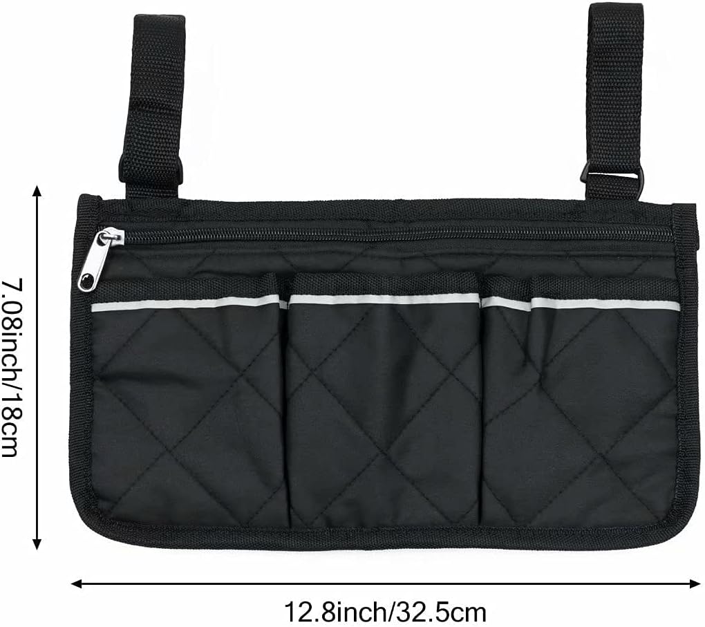 Bag for (black, 32.5 x 18 cm) wheelchair with pockets