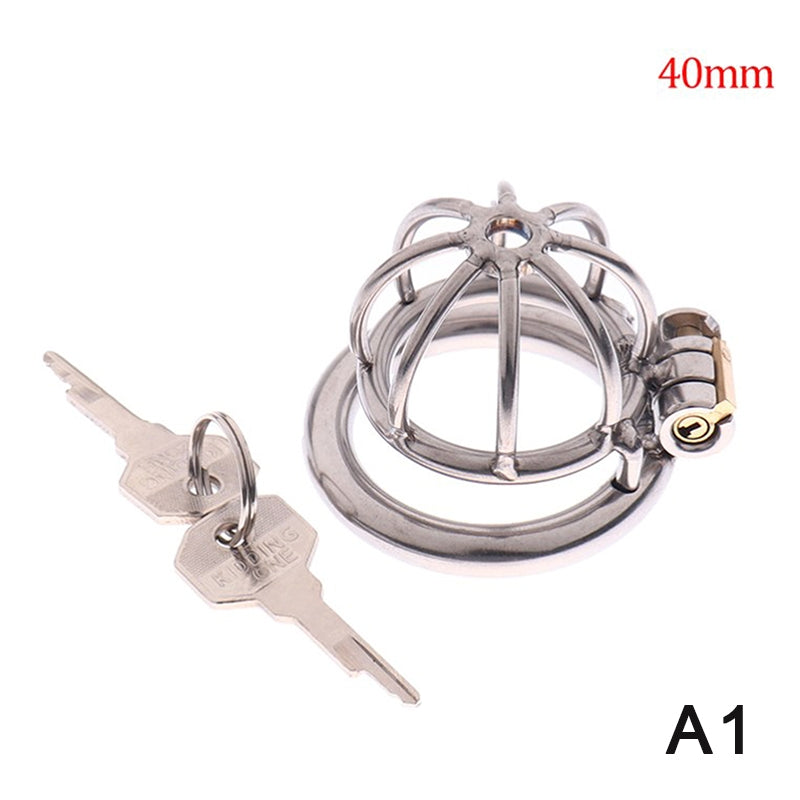 Stainless Steel Male Chastity Cage with Spikes - Perfect 40mm