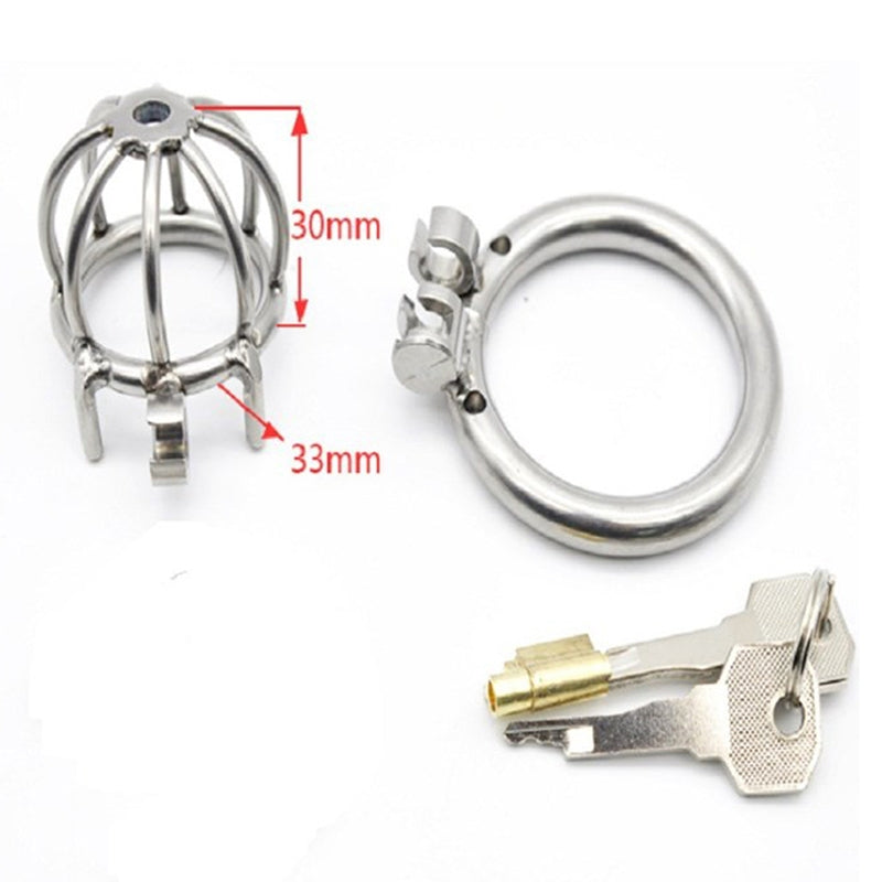 Stainless Steel Male Chastity Cage with Spikes - Perfect 40mm