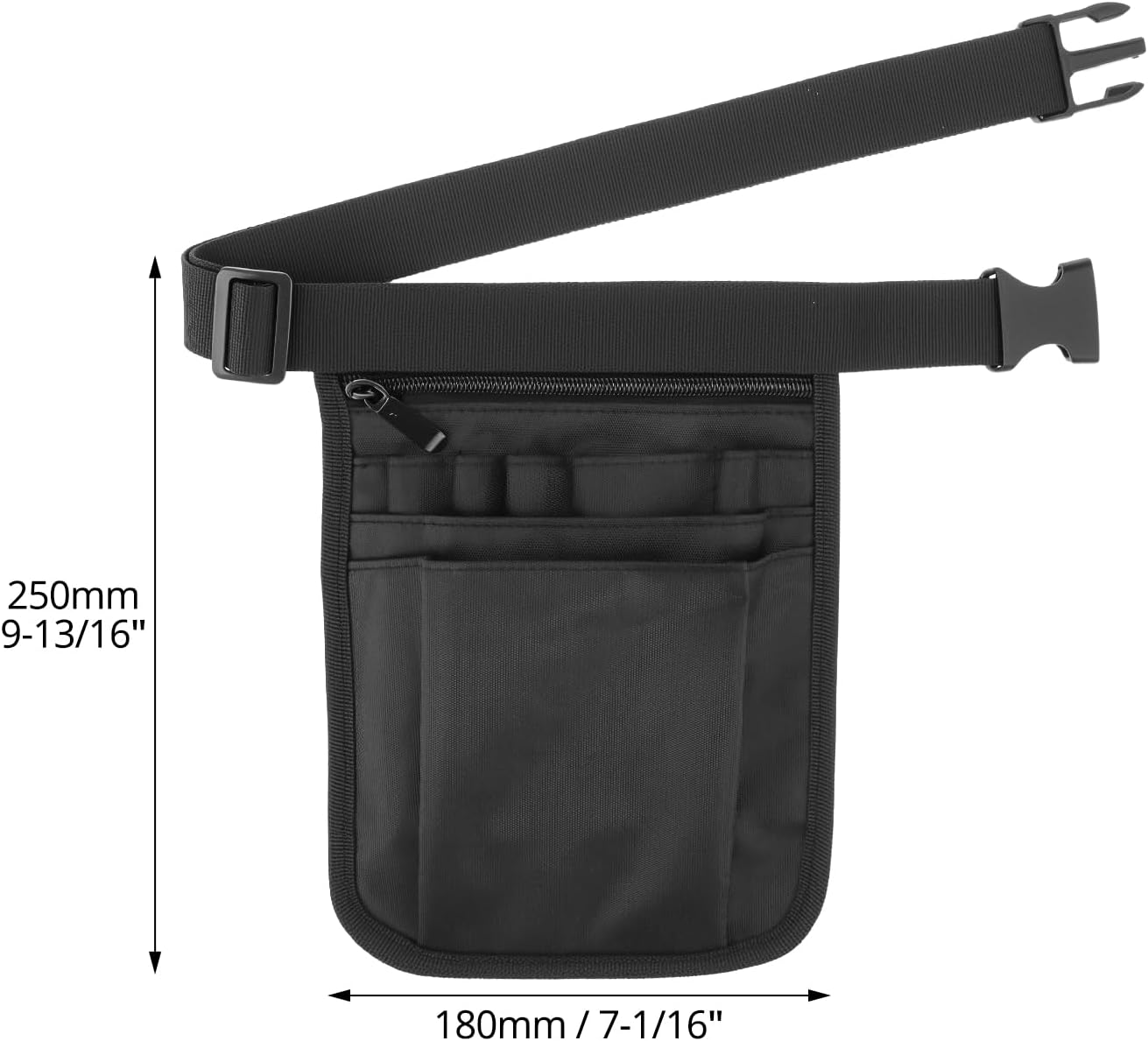 Medical Organizer Belt, Nurse Storage Bag Waist Bag Pouch for Medical Scissors Care Kit Tool, (Black, 10x7')
