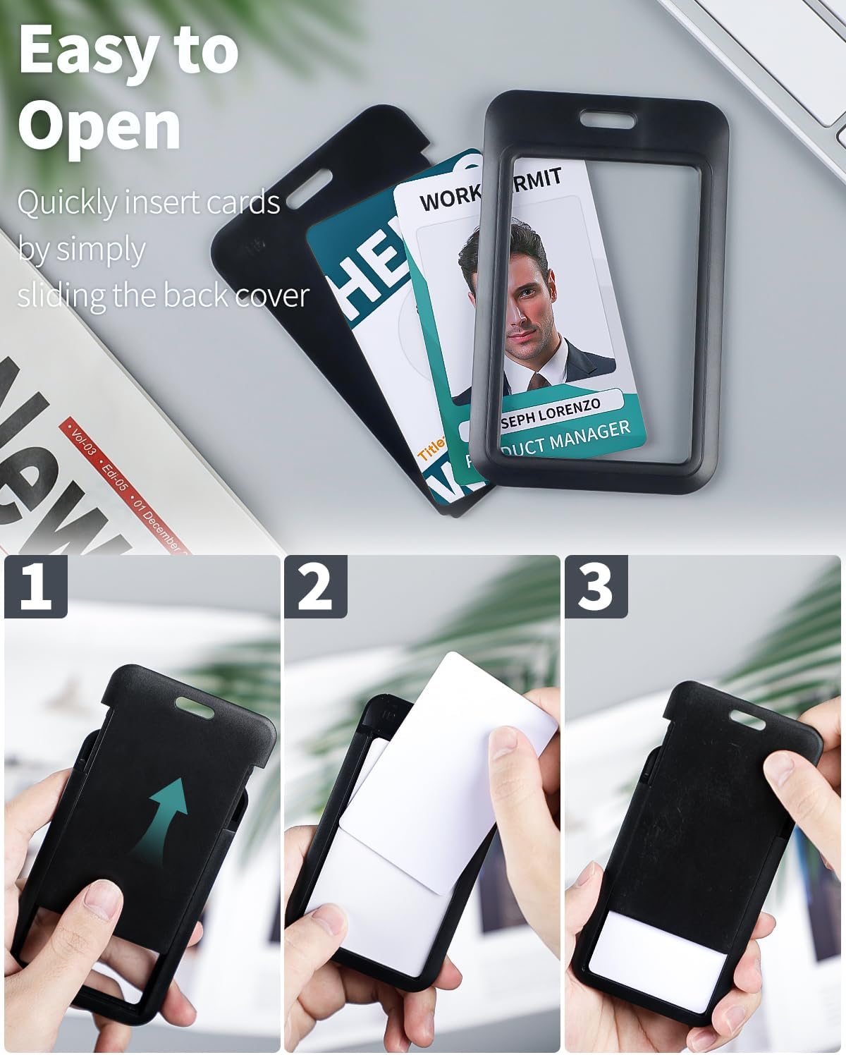 Retractable Keychain & Lanyard Set 2-Pack - Quick-Release Badge Reel & ID Holder
