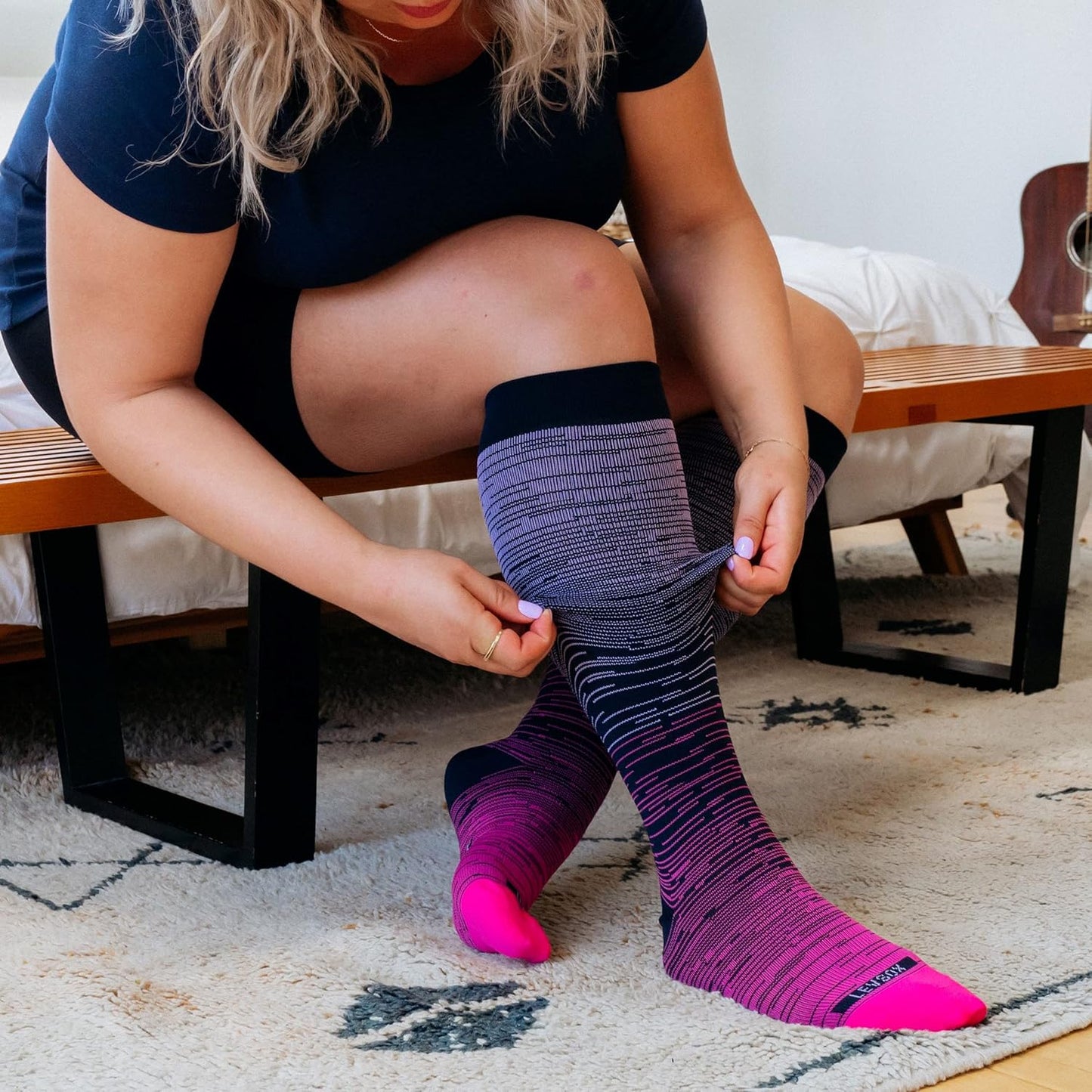 Wide Calf Compression Socks Extra Large 15-20mmHg - Support for Nurses & Travel