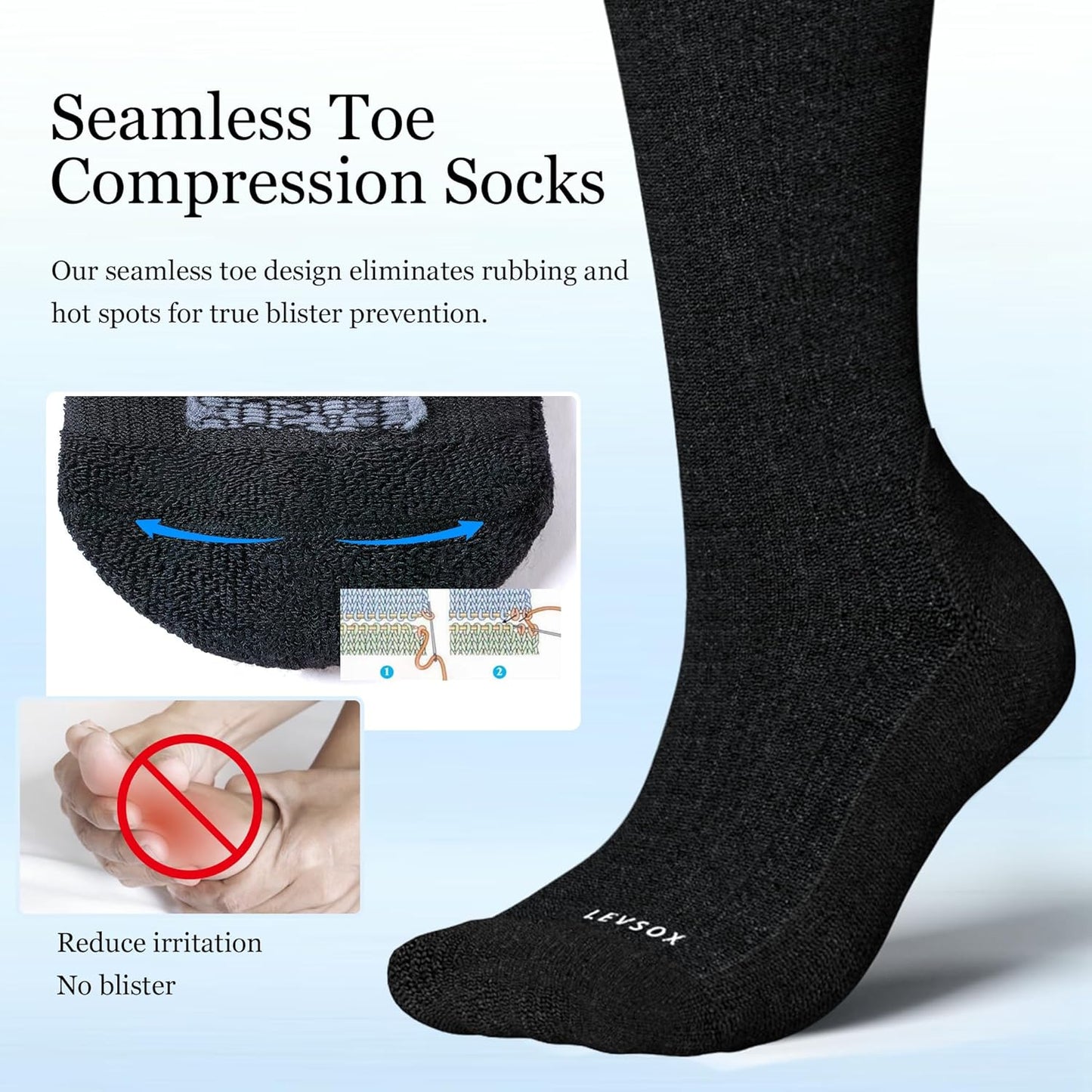 Bamboo Viscose Compression Socks 20-30mmHg - Knee High Support for Men & Women