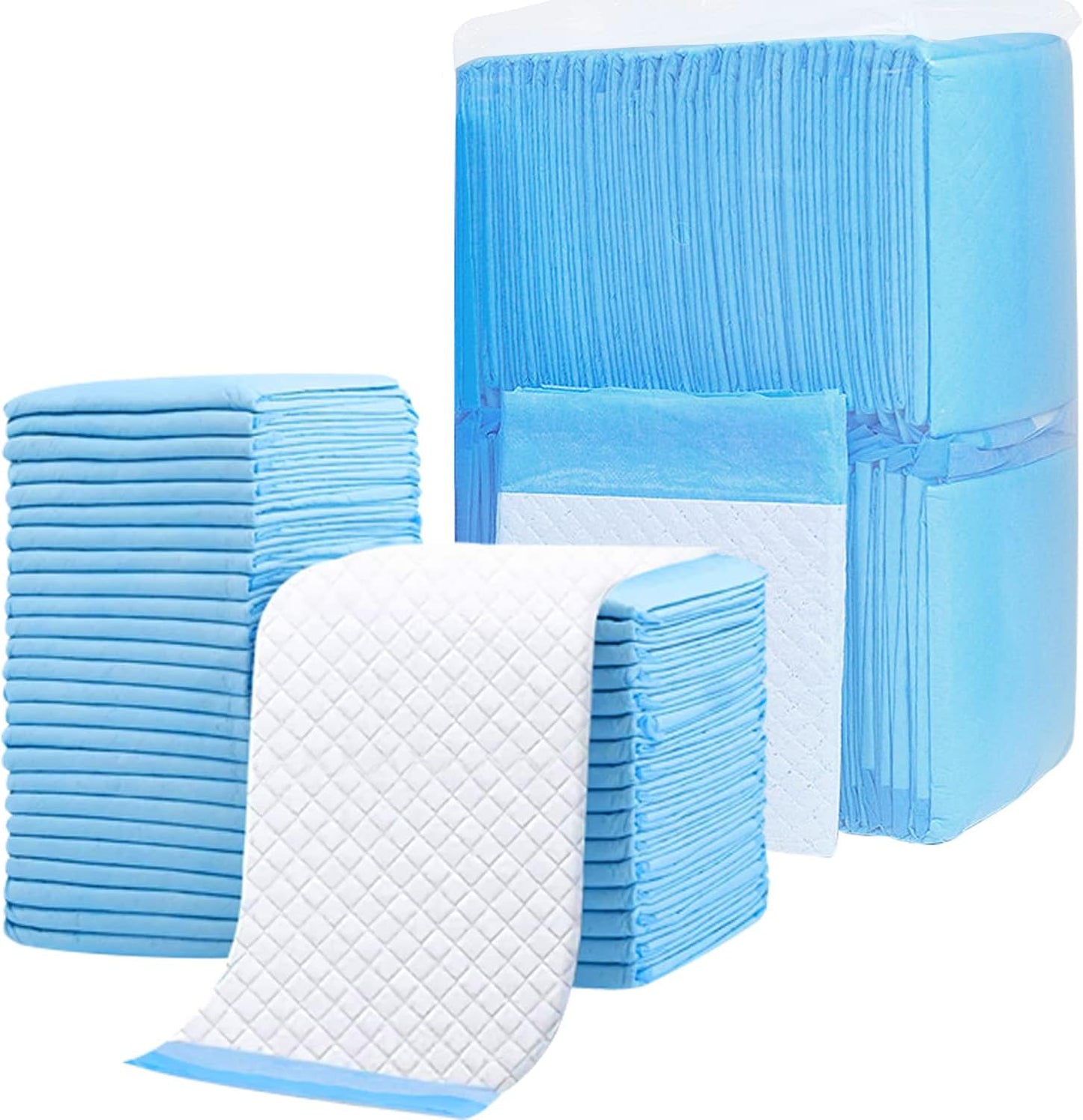 Disposable Changing Pads 40-Pack - Super Absorbent Leak-Proof Mat Blue (L)