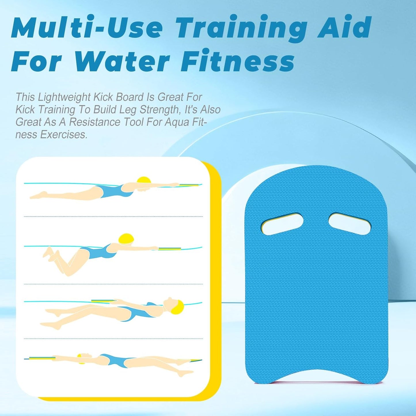 EVA Swimming Kickboard - U-Design Easy Grip Training Aid for Adults