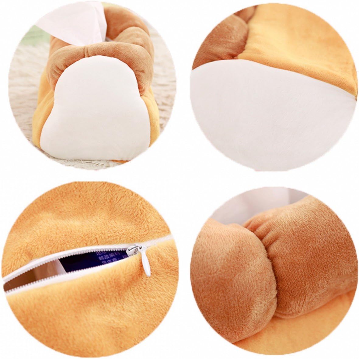 Cute Toast Bread Plush Tissue Box Holder - Funny Simulation for Car & Home