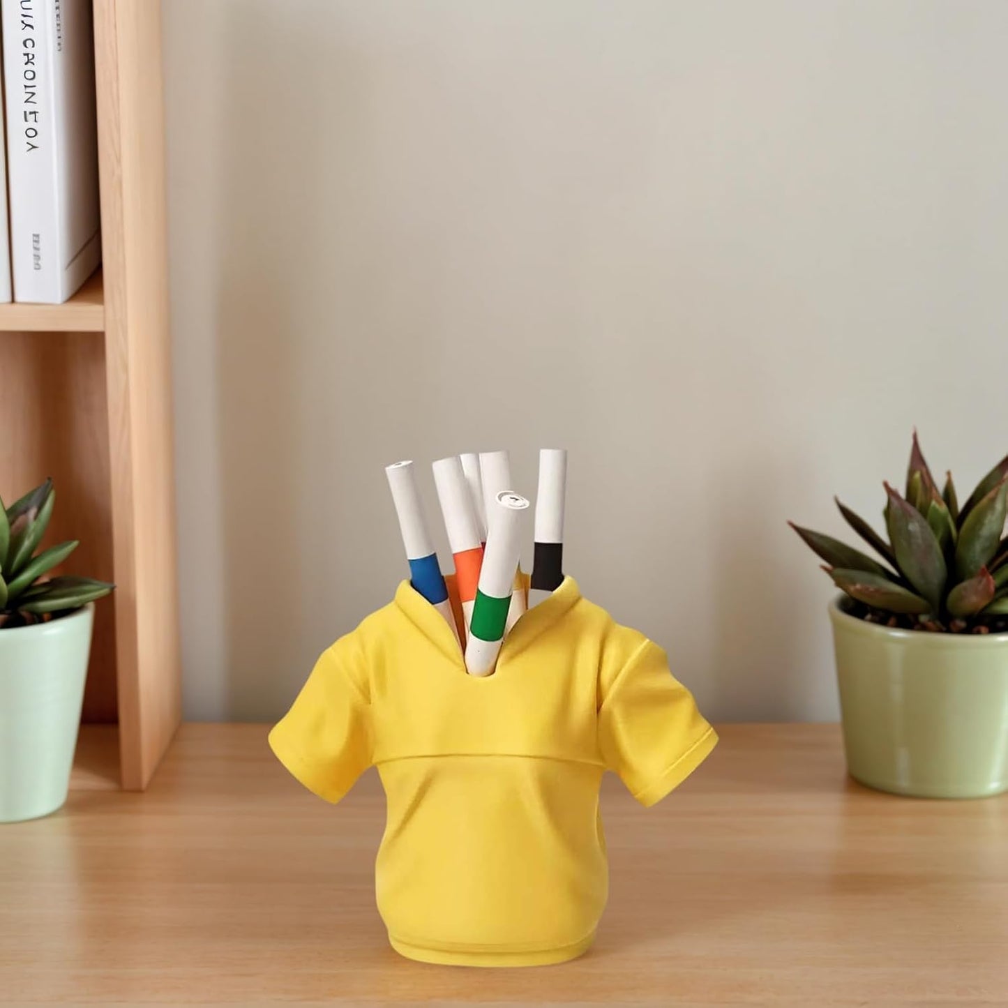 T-shirt Pen Holder Organizer - 3D Printed Desktop Storage for Pens, Pencils & Makeup Brushes, Creative Office Desk Accessory with Minimalist Design