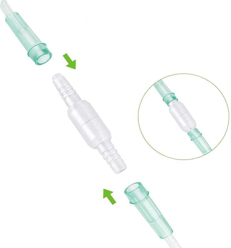 Oxygen Tubing Swivel Connector 5-Pack - 360 Anti-Tangle for Concentrators