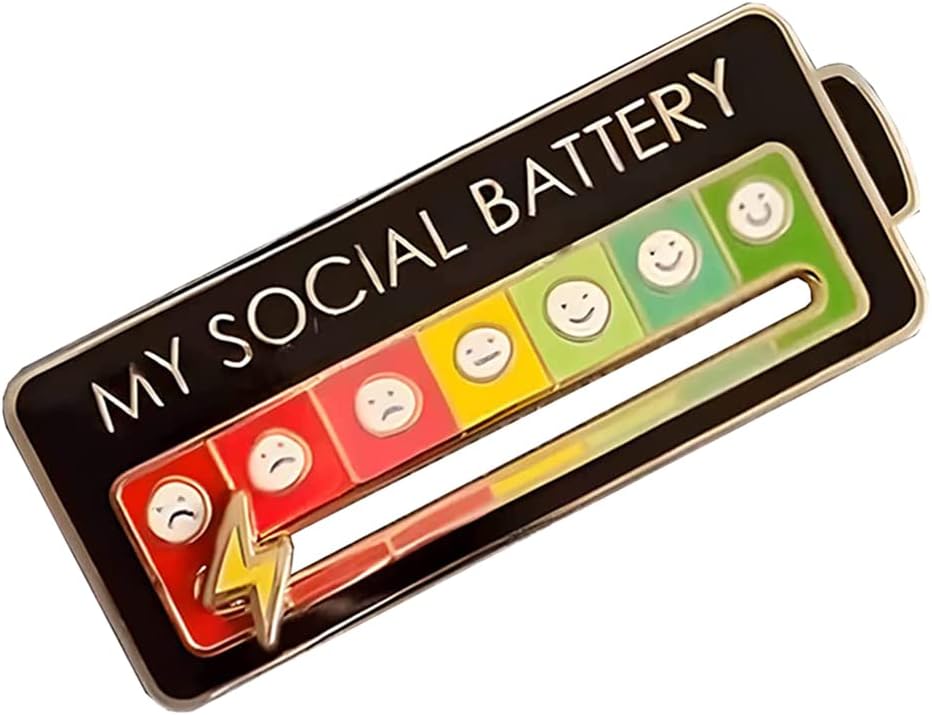 My Social Battery Enamel Mood Pin - 7-Day Funny Brooch Badge