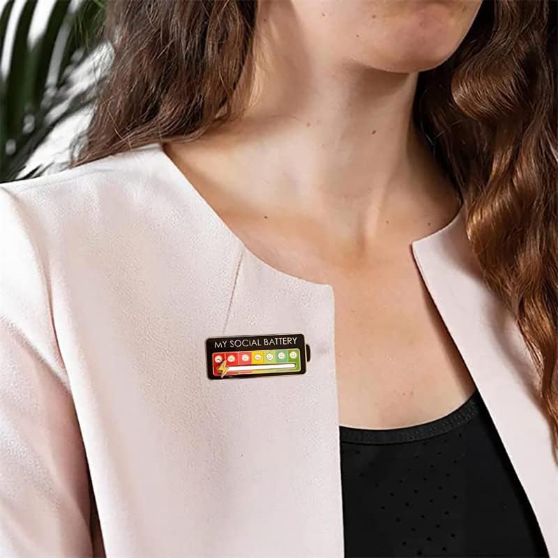 My Social Battery Enamel Mood Pin - 7-Day Funny Brooch Badge