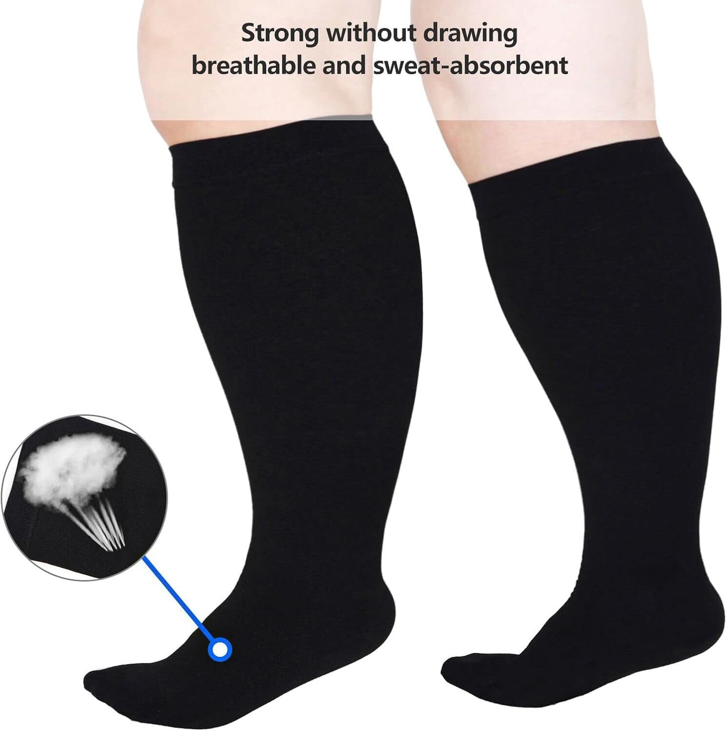 Plus Size Wide Calf Compression Socks - Extra Large Compression Stockings