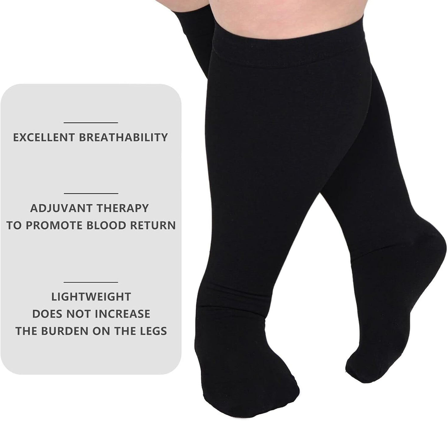 Plus Size Wide Calf Compression Socks - Extra Large Compression Stockings