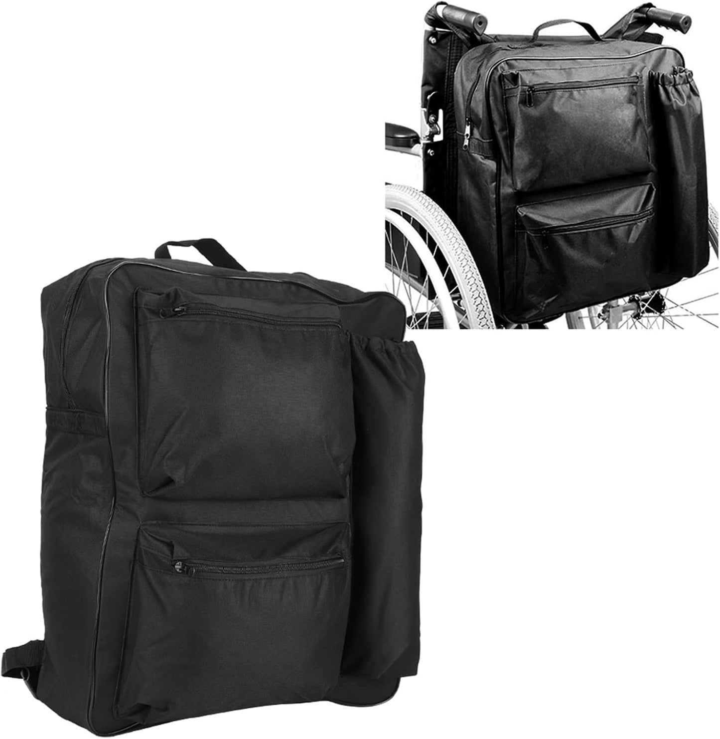 Wheelchair Backpack, Bag Storage Pouch Portable Cart