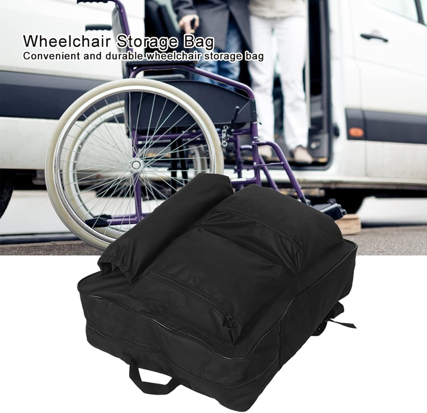 Wheelchair Backpack, Bag Storage Pouch Portable Cart