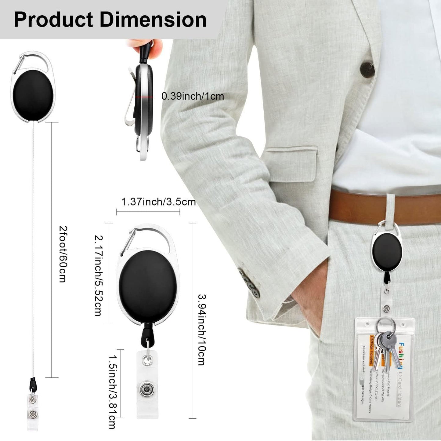 Retractable ID Badge Holders 10-Pack - Belt Clip Reels for Nurses & Doctors