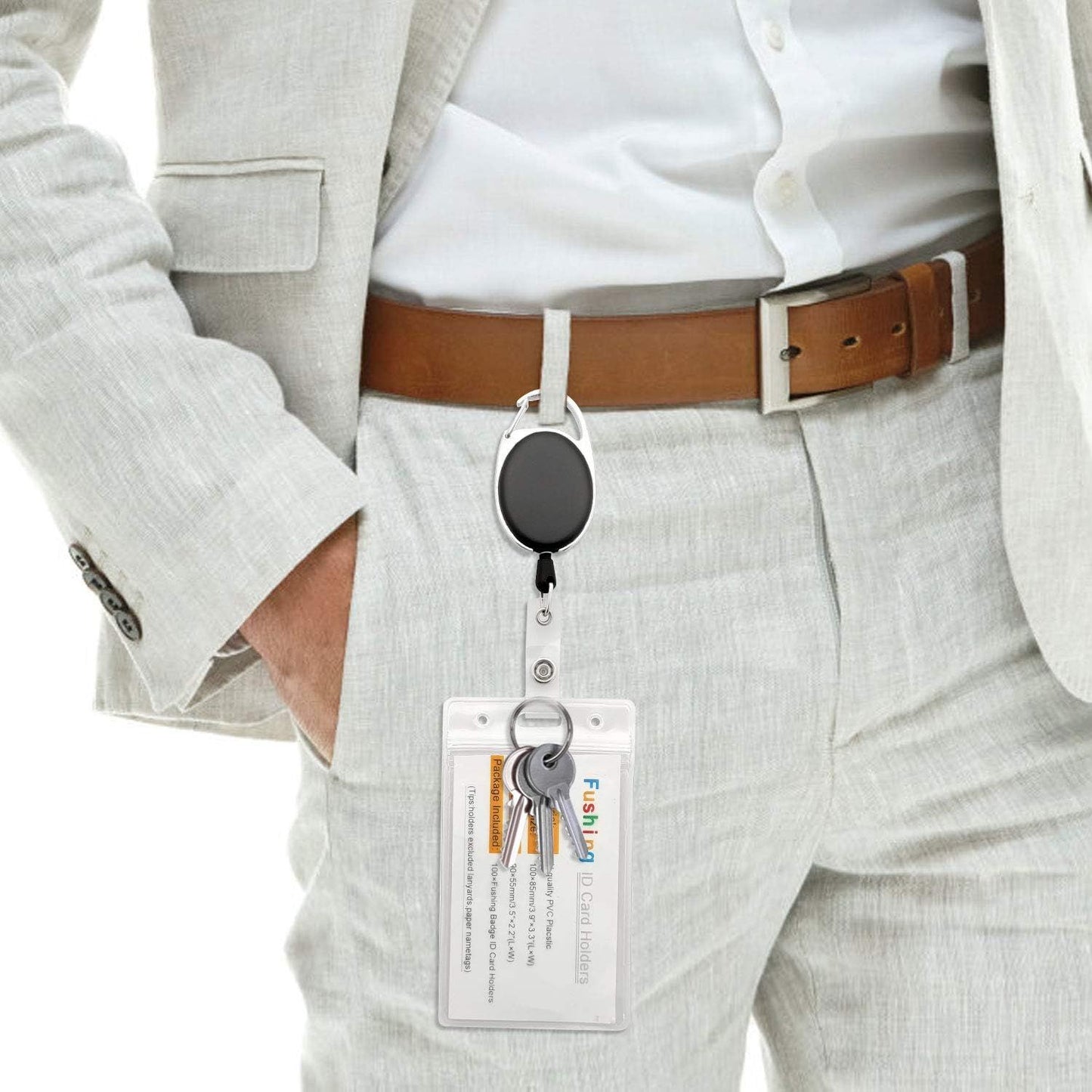 Retractable ID Badge Holders 20-Pack - Belt Clip Reels for Nurses & Doctors