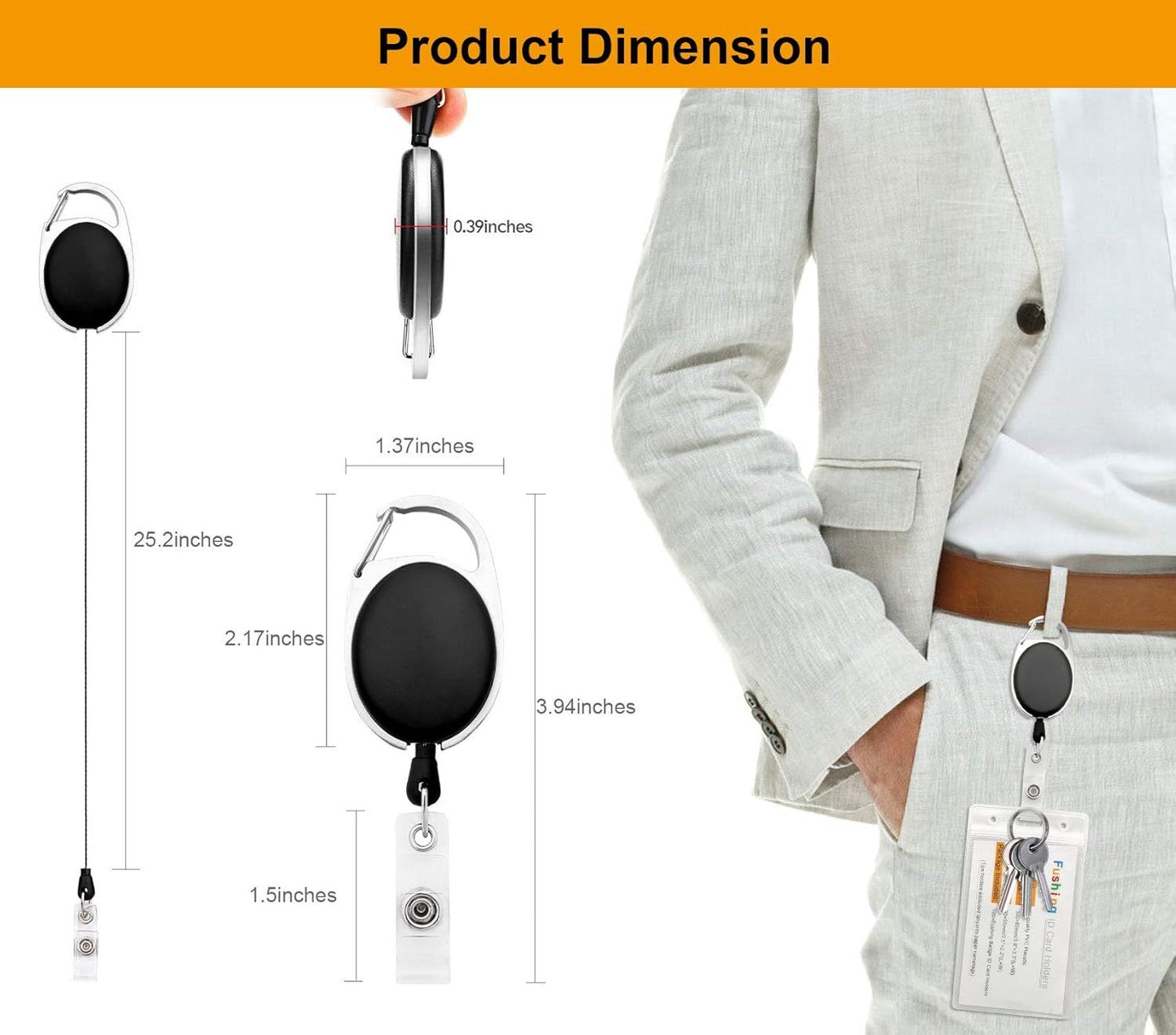 Retractable ID Badge Holders 20-Pack - Belt Clip Reels for Nurses & Doctors