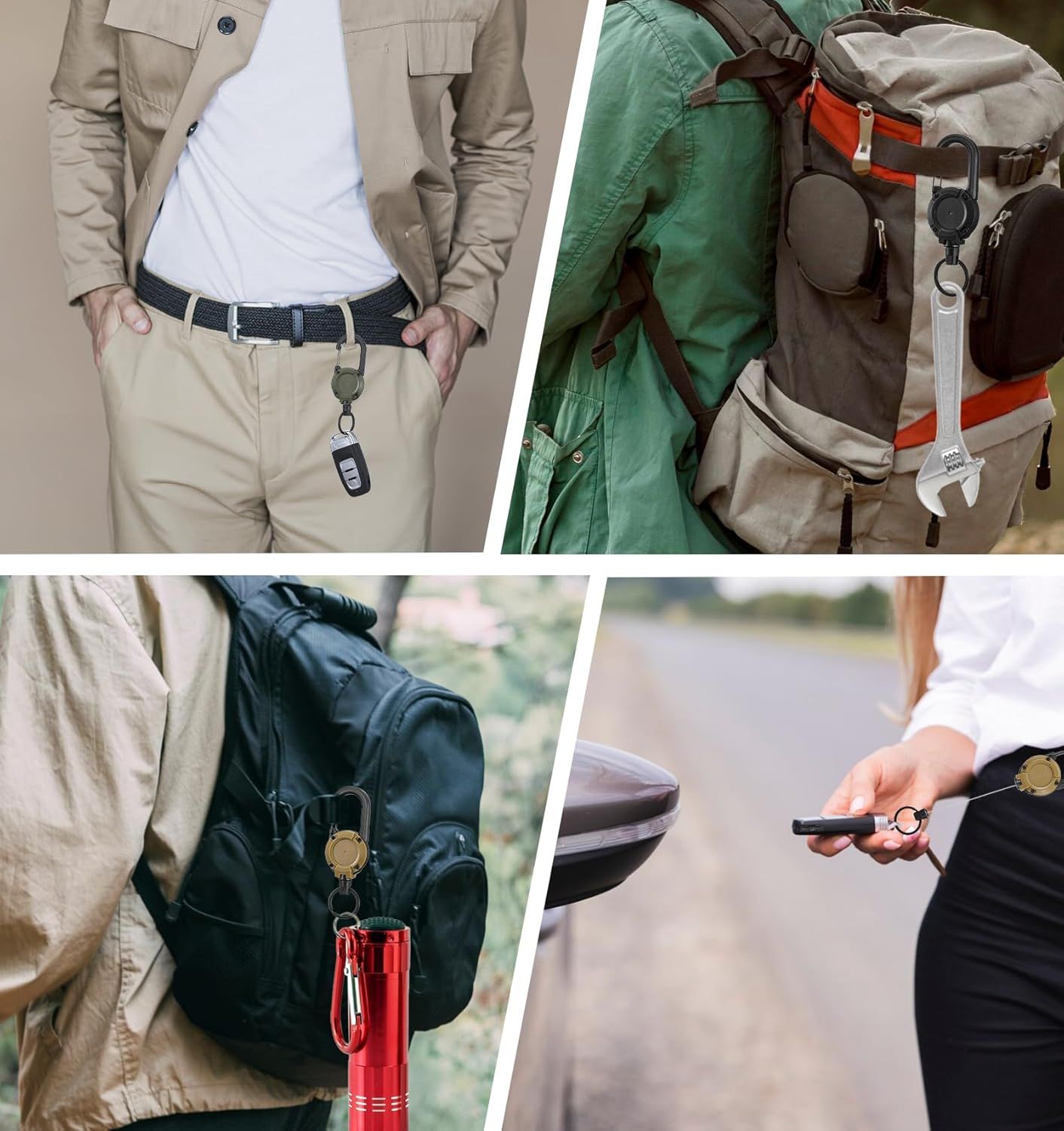 Retractable Keychain 3-Pack - Heavy Duty ID Badge Reel with Key Ring