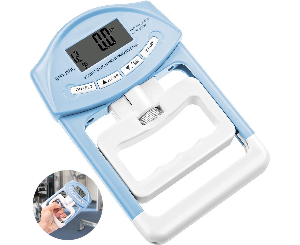 Digital Hand Grip Dynamometer - Auto Capture Grip Strength Meter Blue