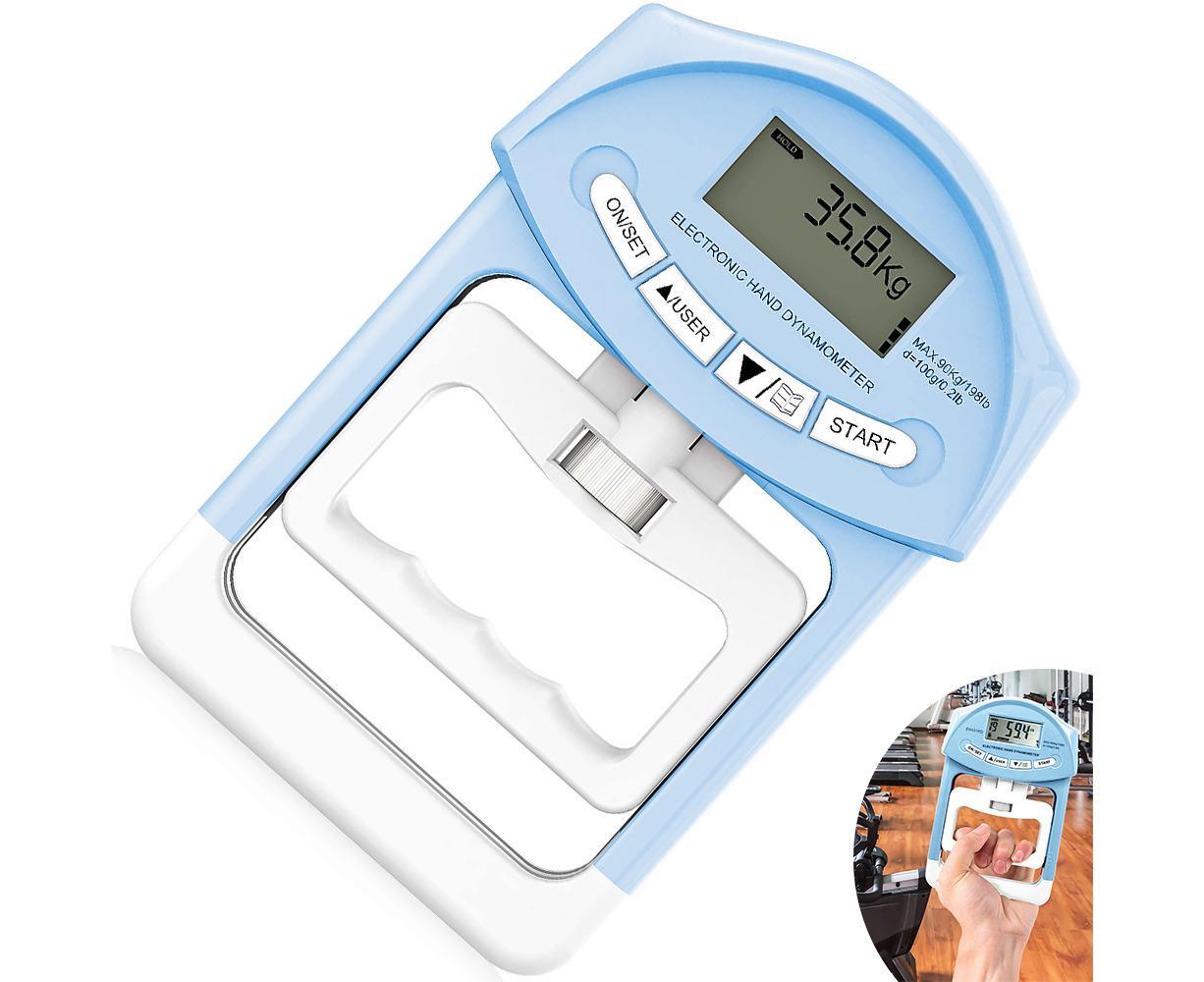 Digital Hand Grip Dynamometer - Auto Capture Grip Strength Meter Blue