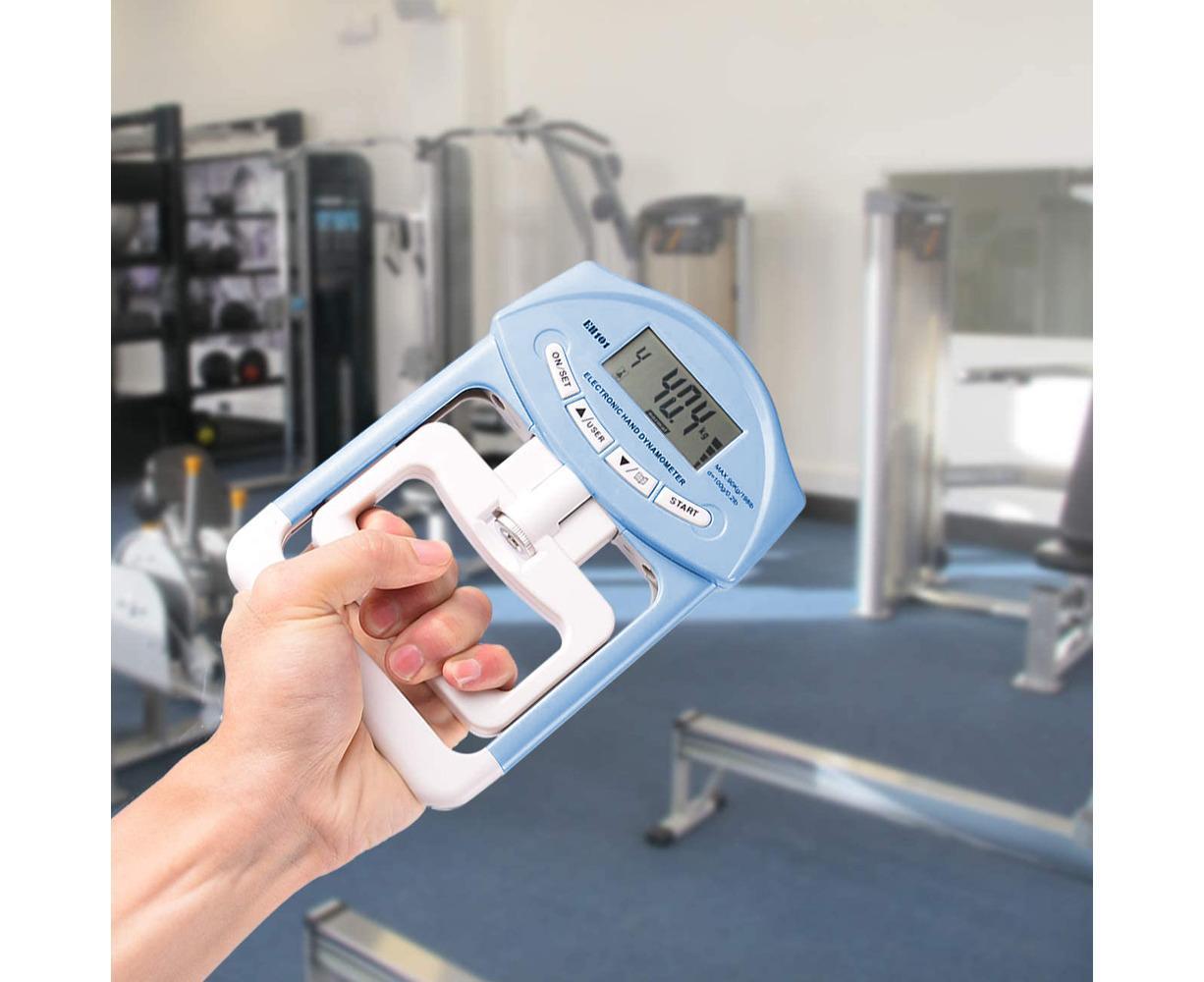 Digital Hand Grip Dynamometer - Auto Capture Grip Strength Meter Blue