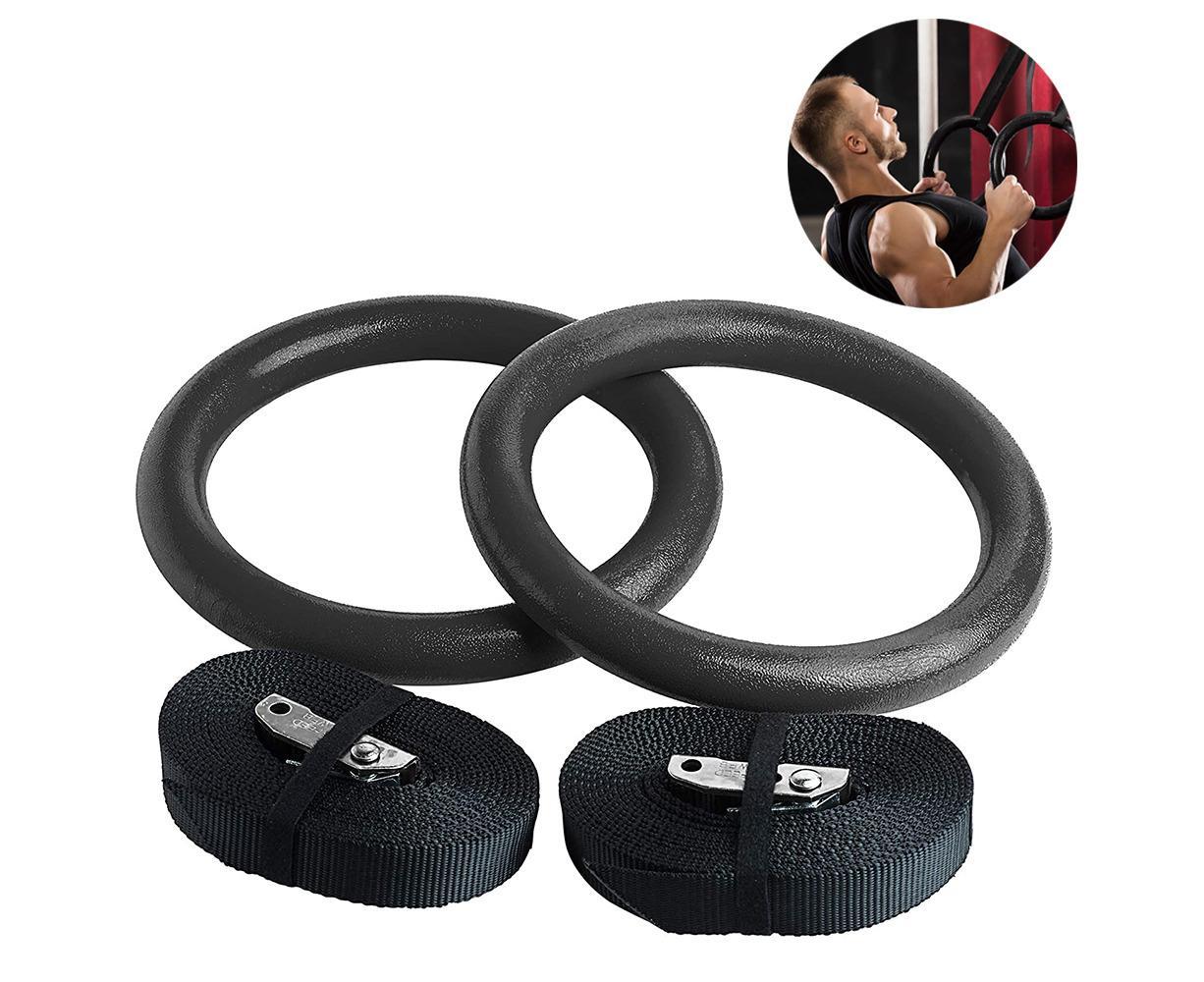 Gymnastics Rings with Adjustable Straps – Home Gym Pull Up & Bodyweight Training Rings