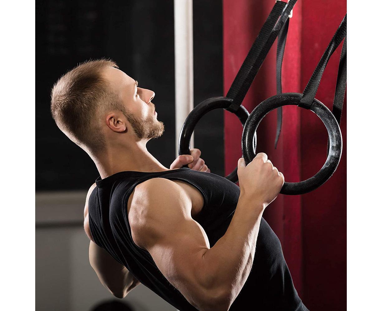 Gymnastics Rings with Adjustable Straps – Home Gym Pull Up & Bodyweight Training Rings