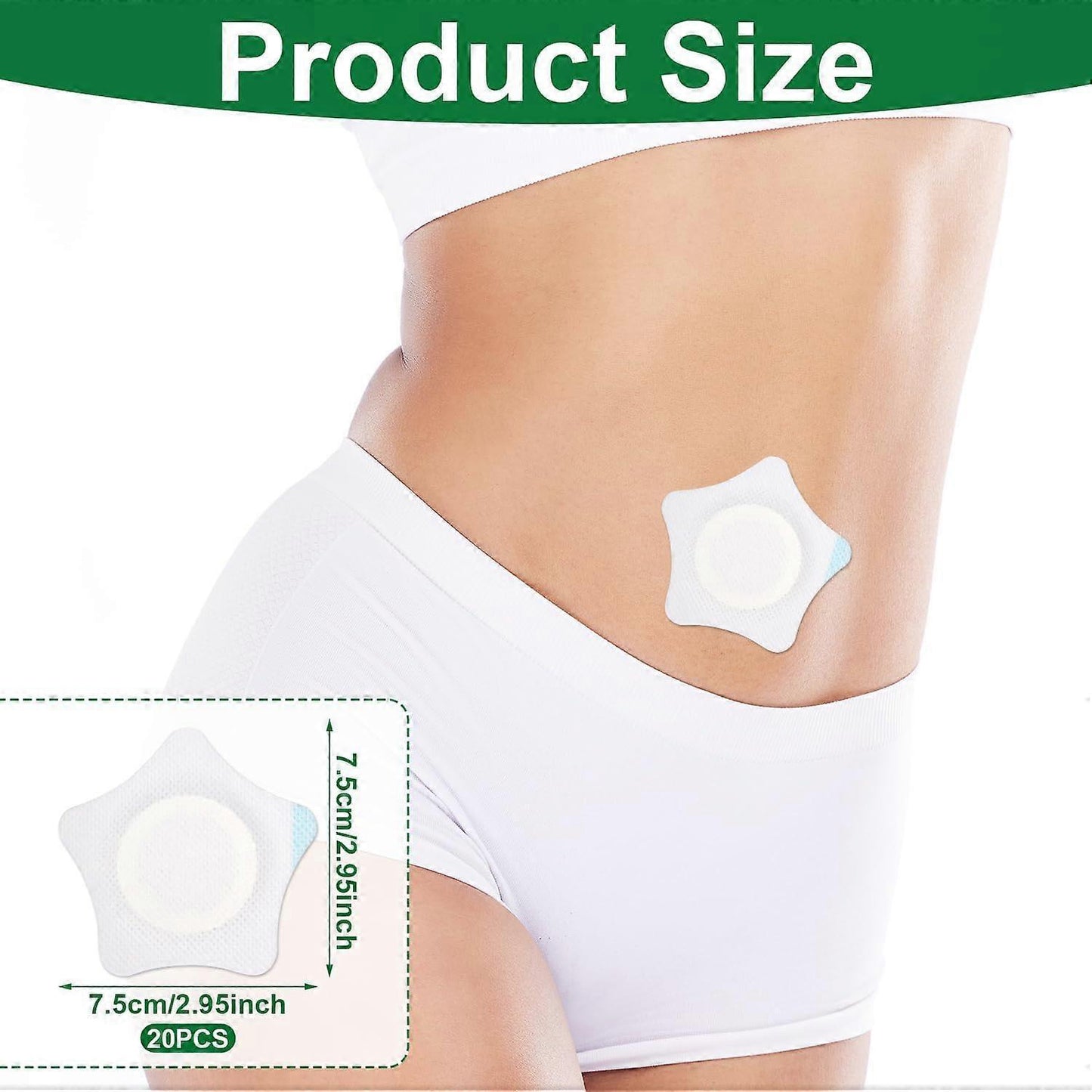 20pcs Castor Oil Pack Wrap for Belly Button, Self-Adhesive Castor Oil Belly